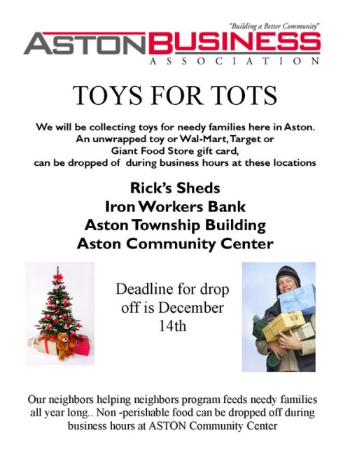 TOYS FOR TOTS - Aston Business Association image
